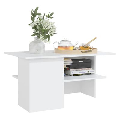 vidaXL Coffee Table White 35.4"x23.6"x18.3" Engineered Wood