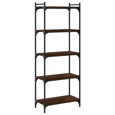 vidaXL Bookcase 5-Tier Brown Oak 23.6"x11.8"x60.6" Engineered Wood