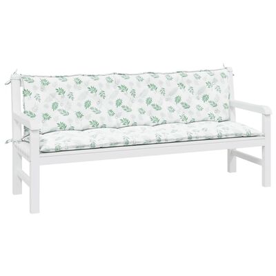 vidaXL Garden Bench Cushions 2 pcs Leaf Pattern Oxford Fabric