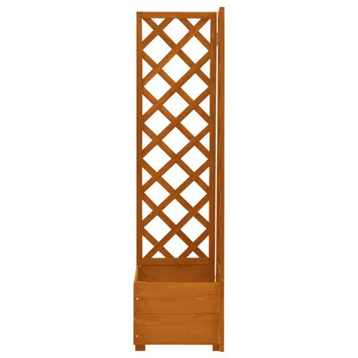 vidaXL Corner Trellis Planter Orange 15.7"x15.7"x59.1" Solid Firwood