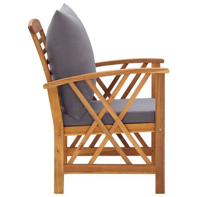 vidaXL Patio Chairs with Cushions 2 pcs Solid Acacia Wood