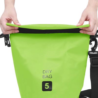 vidaXL Dry Bag Green 1.3 gal PVC