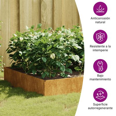 vidaXL Garden Raised Bed 39.4"x39.4"x13.2" Corten Steel