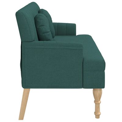 vidaXL Bench with Cushions Dark Green 44.5"x25.4"x29.7" Fabric