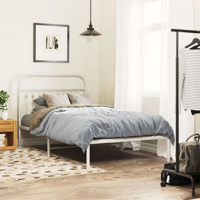 vidaXL Metal Headboard White 39.4"