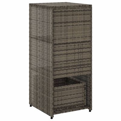 vidaXL Patio Storage Cabinet Gray 19.7"x21.7"x45.3" Poly Rattan