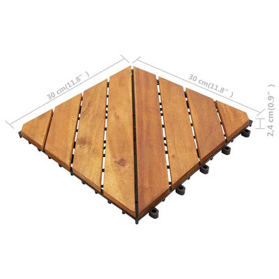 vidaXL Decking Tiles 10 pcs 11.8"x11.8" Solid Acacia Wood