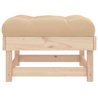 vidaXL Patio Footstools with Cushions 2pcs Solid Wood Pine