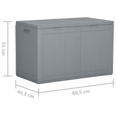 vidaXL Patio Storage Box 47.6 gal Gray PP Rattan