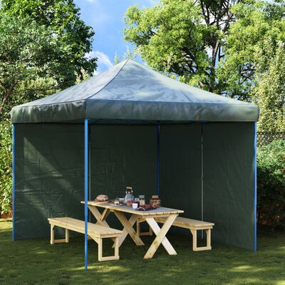 vidaXL Party Tent Sidewall 2 pcs with Zipper PE Green