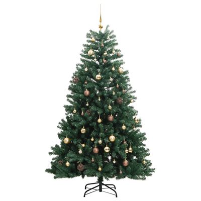 vidaXL Artificial Hinged Christmas Tree 300 LEDs & Ball Set 82.7"