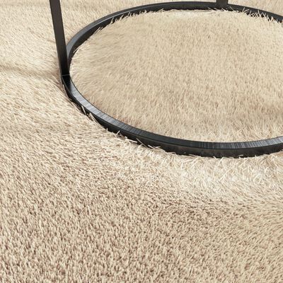 vidaXL Washable Rug Soft Shaggy Beige 63"x90.6" Anti Slip