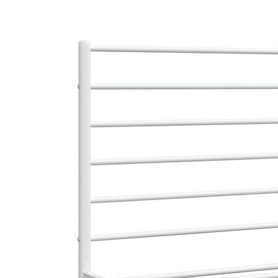 vidaXL Metal Bed Frame without Mattress with Headboard White 59.1"x78.7"