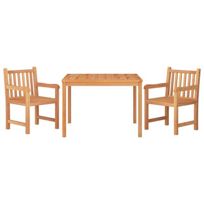 vidaXL 3 Piece Patio Dining Set Solid Wood Teak