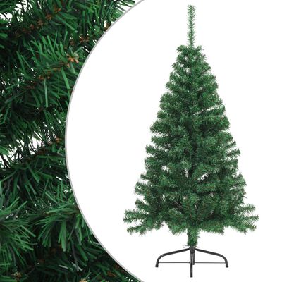 vidaXL Artificial Half Christmas Tree with Stand Green 4 ft PVC