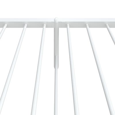 vidaXL Metal Bed Frame without Mattress with Footboard White 39.4"x78.7"