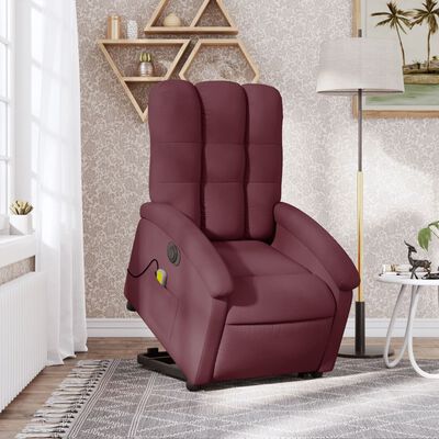 vidaXL Electric Stand up Massage Recliner Chair Purple Fabric