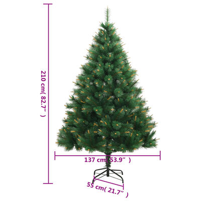 vidaXL Artificial Hinged Christmas Tree with Stand 82.7"