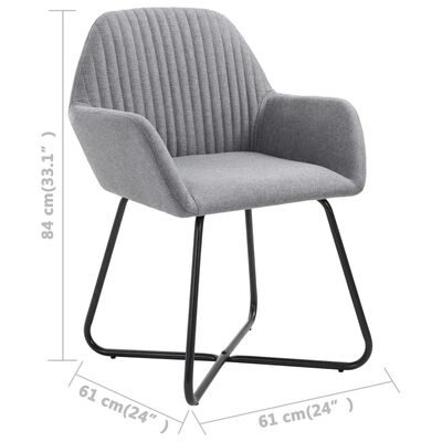 vidaXL Dining Chairs 4 pcs Light Gray Fabric