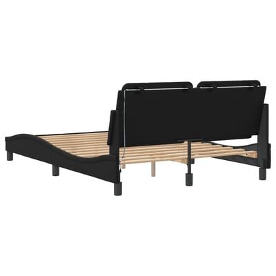 vidaXL Bed Frame with LED without Mattress Black 53.9"x74.8"