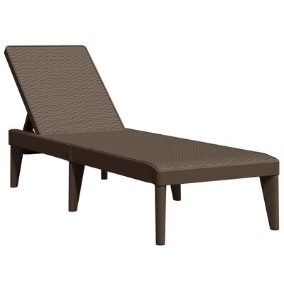 vidaXL Sun Lounger Brown 73.2"x23.6"x11.4" PP