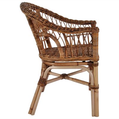 vidaXL Patio Chair Natural Rattan Brown