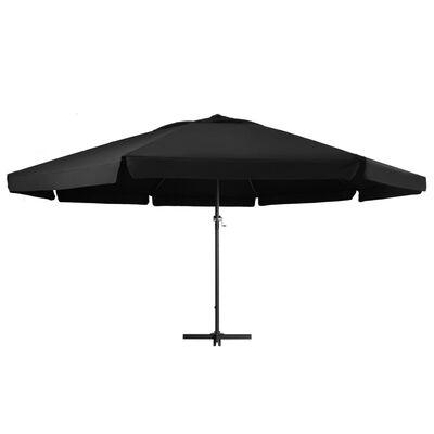 vidaXL Garden Parasol with Aluminum Pole 196.9" Black