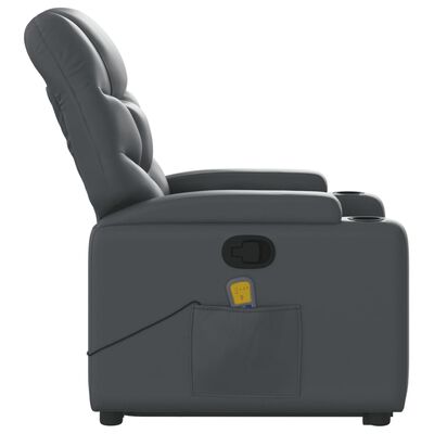 vidaXL Stand up Massage Recliner Chair Gray Faux Leather