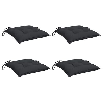 vidaXL Chair Cushions 4 pcs Black 15.7"x15.7"x2.8" Oxford Fabric