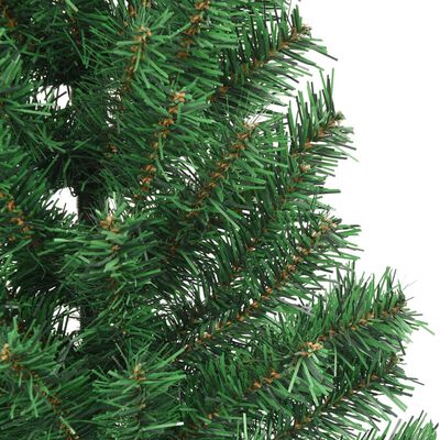 vidaXL Artificial Half Christmas Tree with Stand Green 6 ft PVC