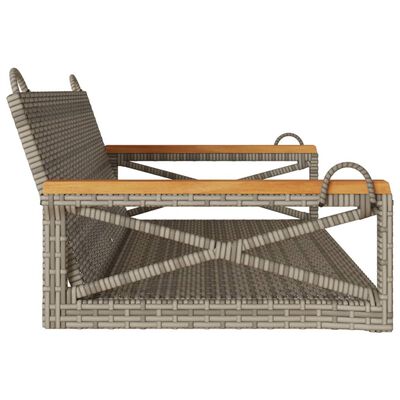 vidaXL Swing Bench Gray 42.9"x24.4"x15.7" Poly Rattan