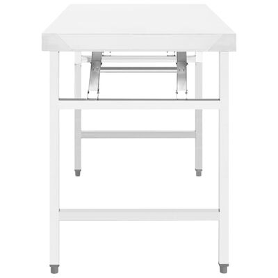 vidaXL Kitchen Folding Work Table 39.4"x24"x32" Stainless Steel