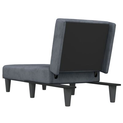 vidaXL Chaise Longue Dark Gray Velvet