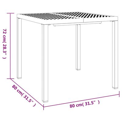 vidaXL Patio Table Anthracite 31.5"x31.5"x28.3" Steel