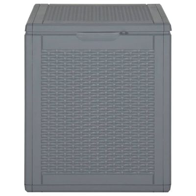 vidaXL Patio Storage Box Gray PP Rattan 23.8 gal