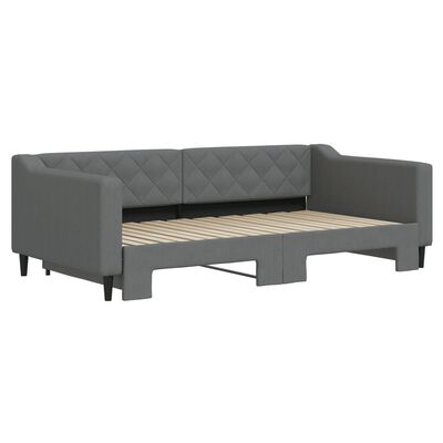 vidaXL Daybed with Trundle without Mattress Dark Gray 39.4"x74.8"