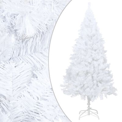 vidaXL Artificial Pre-lit Christmas Tree with Thick Branches White 82.7"