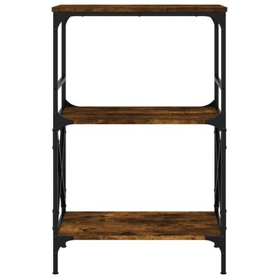 vidaXL Bookcase 3-Tier Smoked Oak 23.2"x13.8"x35.6" Engineered Wood