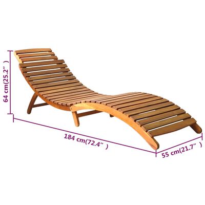 vidaXL Sun Loungers 2 pcs with Cushions Solid Acacia Wood