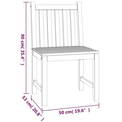 vidaXL 4 Piece Patio Dining Set Solid Wood Teak