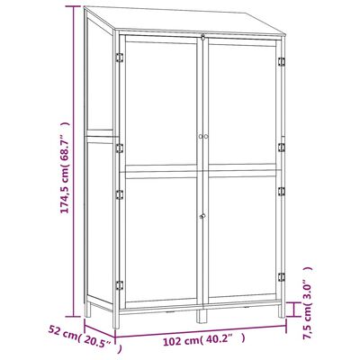 vidaXL Garden Shed Anthracite 40.2"x20.5"x68.7" Solid Wood Fir