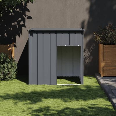 vidaXL Dog House with Roof Anthracite 43.3"x40.6"x42.9" Galvanized Steel