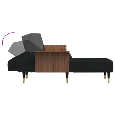 vidaXL L-shaped Sofa Black 109.8"x55.1"x27.6" Velvet