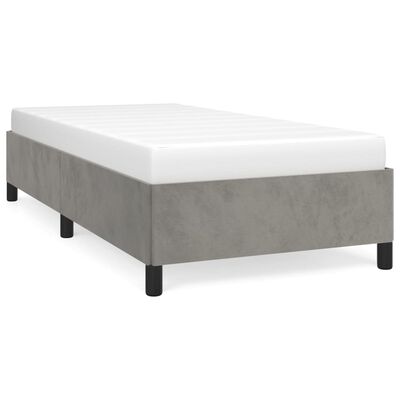 vidaXL Bed Frame Light Gray 39.4"x79.9" Twin XL Velvet