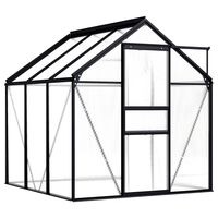 vidaXL Greenhouse Anthracite Aluminum 38.9 ft²