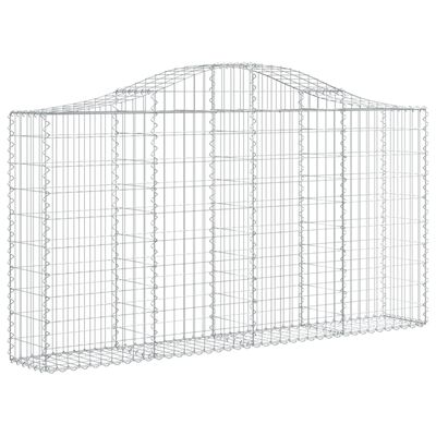 vidaXL Arched Gabion Baskets 2 pcs 78.7"x11.8"x39.4"/47.2" Galvanized Iron