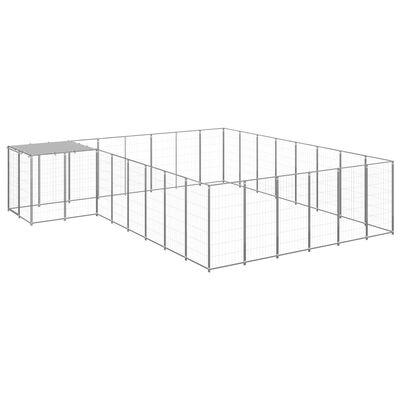 vidaXL Dog Kennel Silver 169.3 ft² Steel