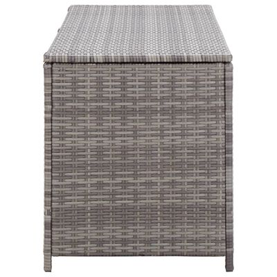 vidaXL Patio Storage Box Gray 47.2"x19.7"x23.6" Poly Rattan