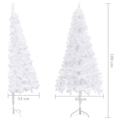 vidaXL Corner Artificial Christmas Tree White 6 ft PVC