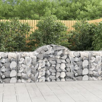 vidaXL Arched Gabion Baskets 11 pcs 78.7"x19.7"x31.5"/39.4" Galvanized Iron